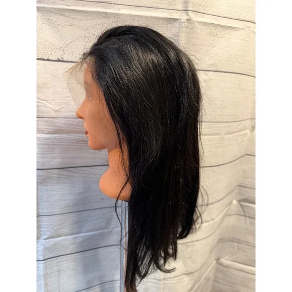 16 inch natural black human lace front wig - Picture 2 of 4